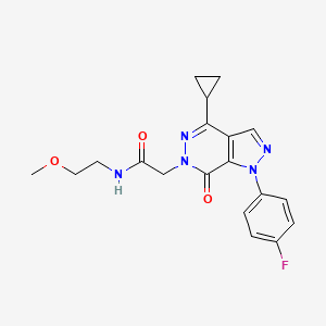 2-(4-cyclopropyl-1-(4-fluorophenyl)-7-oxo-1H-pyrazolo[3,4-d]pyridazin-6(7H)-yl)-N-(2-methoxyethyl)acetamide