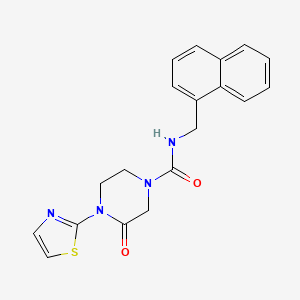 molecular formula C19H18N4O2S B2584479 N-(naphthalen-1-ylmethyl)-3-oxo-4-(thiazol-2-yl)piperazine-1-carboxamide CAS No. 2319717-87-6