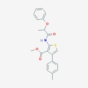 molecular formula C22H21NO4S B258448 Methyl 4-(4-methylphenyl)-2-[(2-phenoxypropanoyl)amino]-3-thiophenecarboxylate 