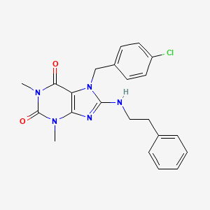 B2584480 7-(4-chlorobenzyl)-1,3-dimethyl-8-[(2-phenylethyl)amino]-3,7-dihydro-1H-purine-2,6-dione CAS No. 327100-06-1