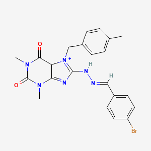 8-[(E)-2-[(4-bromophenyl)methylidene]hydrazin-1-yl]-1,3-dimethyl-7-[(4-methylphenyl)methyl]-2,3,6,7-tetrahydro-1H-purine-2,6-dione