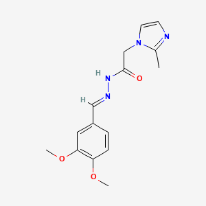 (E)-N'-(3,4-dimethoxybenzylidene)-2-(2-methyl-1H-imidazol-1-yl)acetohydrazide