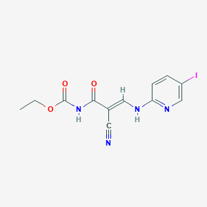 ethyl N-[(2E)-2-cyano-2-{[(5-iodopyridin-2-yl)amino]methylidene}acetyl]carbamate