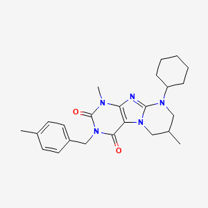 9-cyclohexyl-1,7-dimethyl-3-(4-methylbenzyl)-6,7,8,9-tetrahydropyrimido[2,1-f]purine-2,4(1H,3H)-dione