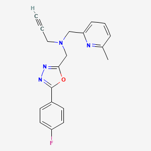 {[5-(4-Fluorophenyl)-1,3,4-oxadiazol-2-yl]methyl}[(6-methylpyridin-2-yl)methyl](prop-2-yn-1-yl)amine