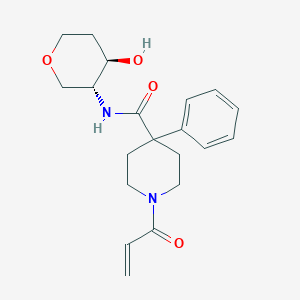 molecular formula C20H26N2O4 B2584514 N-[(3R,4R)-4-Hydroxyoxan-3-yl]-4-phenyl-1-prop-2-enoylpiperidine-4-carboxamide CAS No. 2201538-96-5