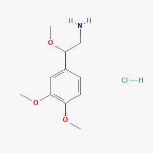 molecular formula C11H18ClNO3 B2584517 2-(3,4-Dimethoxyphenyl)-2-methoxyethanamine;hydrochloride CAS No. 4722-09-2