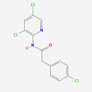 molecular formula C13H9Cl3N2O B258453 2-(4-chlorophenyl)-N-(3,5-dichloro-2-pyridinyl)acetamide 