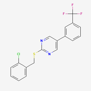 2-Chlorobenzyl 5-(3-(trifluoromethyl)phenyl)-2-pyrimidinyl sulfide