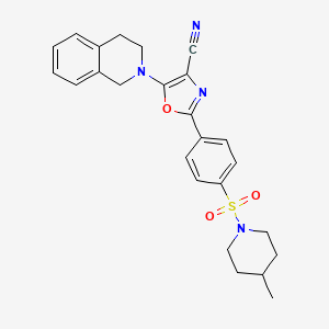 5-(3,4-dihydroisoquinolin-2(1H)-yl)-2-{4-[(4-methylpiperidin-1-yl)sulfonyl]phenyl}-1,3-oxazole-4-carbonitrile