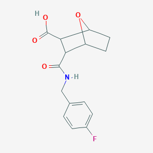 molecular formula C15H16FNO4 B258455 3-[(4-Fluorobenzyl)carbamoyl]-7-oxabicyclo[2.2.1]heptane-2-carboxylic acid 