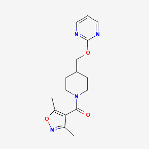 (3,5-Dimethyl-1,2-oxazol-4-yl)-[4-(pyrimidin-2-yloxymethyl)piperidin-1-yl]methanone