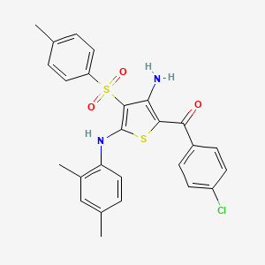 (3-Amino-5-((2,4-dimethylphenyl)amino)-4-tosylthiophen-2-yl)(4-chlorophenyl)methanone