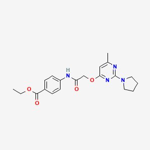 Ethyl 4-[({[6-methyl-2-(pyrrolidin-1-yl)pyrimidin-4-yl]oxy}acetyl)amino]benzoate
