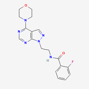 2-fluoro-N-(2-(4-morpholino-1H-pyrazolo[3,4-d]pyrimidin-1-yl)ethyl)benzamide