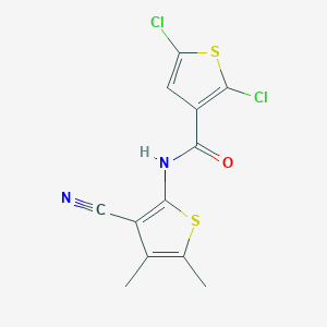 molecular formula C12H8Cl2N2OS2 B2584576 2,5-二氯-N-(3-氰基-4,5-二甲基噻吩-2-基)噻吩-3-甲酰胺 CAS No. 896306-59-5