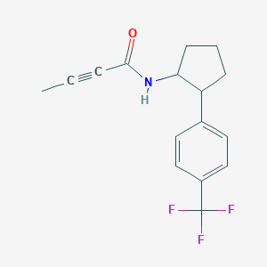 molecular formula C16H16F3NO B2584586 N-[2-[4-(Trifluoromethyl)phenyl]cyclopentyl]but-2-ynamide CAS No. 2411314-56-0