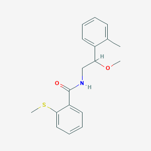 molecular formula C18H21NO2S B2584588 N-(2-methoxy-2-(o-tolyl)ethyl)-2-(methylthio)benzamide CAS No. 1797877-72-5