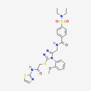4-(N,N-diethylsulfamoyl)-N-((4-(2-methoxyphenyl)-5-((2-oxo-2-(thiazol-2-ylamino)ethyl)thio)-4H-1,2,4-triazol-3-yl)methyl)benzamide