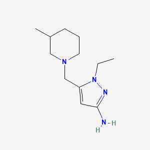 molecular formula C12H22N4 B2584595 1-ethyl-5-[(3-methylpiperidin-1-yl)methyl]-1H-pyrazol-3-amine CAS No. 1855937-15-3