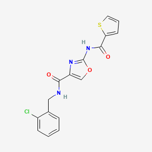 molecular formula C16H12ClN3O3S B2584600 N-(2-chlorobenzyl)-2-(thiophene-2-carboxamido)oxazole-4-carboxamide CAS No. 1286699-95-3