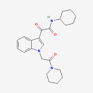 molecular formula C23H29N3O3 B2584602 N-cyclohexyl-2-oxo-2-[1-(2-oxo-2-piperidin-1-ylethyl)indol-3-yl]acetamide CAS No. 872861-14-8
