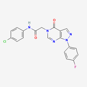 molecular formula C19H13ClFN5O2 B2584614 N-(4-氯苯基)-2-(1-(4-氟苯基)-4-氧代-1H-吡唑并[3,4-d]嘧啶-5(4H)-基)乙酰胺 CAS No. 852450-42-1