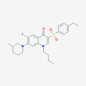 molecular formula C27H33FN2O3S B2584616 1-丁基-3-((4-乙基苯基)磺酰基)-6-氟-7-(3-甲基哌啶-1-基)喹啉-4(1H)-酮 CAS No. 892771-02-7