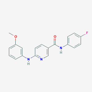 N-(4-fluorophenyl)-6-((3-methoxyphenyl)amino)nicotinamide