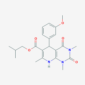 Isobutyl 5-(3-methoxyphenyl)-1,3,7-trimethyl-2,4-dioxo-1,2,3,4,5,8-hexahydropyrido[2,3-d]pyrimidine-6-carboxylate