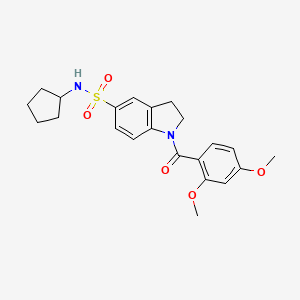 molecular formula C22H26N2O5S B2584631 2,4-Dimethoxyphenyl 5-[(cyclopentylamino)sulfonyl]indolinyl ketone CAS No. 919019-77-5