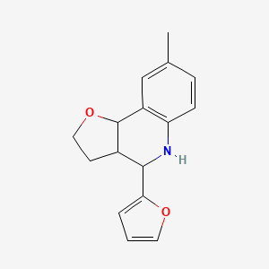 molecular formula C16H17NO2 B2584635 4-Furan-2-yl-8-methyl-2,3,3a,4,5,9b-hexahydro-furo[3,2-c]quinoline CAS No. 1382391-57-2