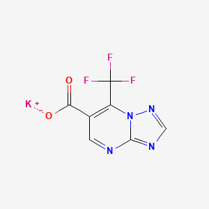 molecular formula C7H2F3KN4O2 B2584640 Potassium 7-(trifluoromethyl)-[1,2,4]triazolo[1,5-a]pyrimidine-6-carboxylate CAS No. 1170368-53-2