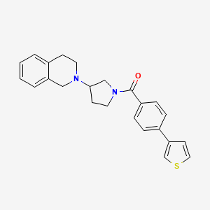 molecular formula C24H24N2OS B2584641 (3-(3,4-二氢异喹啉-2(1H)-基)吡咯烷-1-基)(4-(噻吩-3-基)苯基)甲酮 CAS No. 2034358-18-2