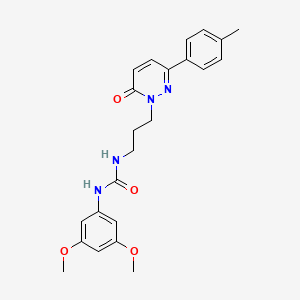 molecular formula C23H26N4O4 B2584645 1-(3,5-二甲氧基苯基)-3-(3-(6-氧代-3-(对甲苯基)吡啶并哒嗪-1(6H)-基)丙基)脲 CAS No. 1058240-79-1