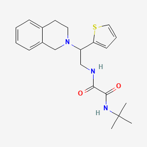 molecular formula C21H27N3O2S B2584646 N1-(tert-butyl)-N2-(2-(3,4-dihydroisoquinolin-2(1H)-yl)-2-(thiophen-2-yl)ethyl)oxalamide CAS No. 903290-74-4