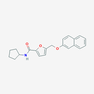 molecular formula C21H21NO3 B258465 N-cyclopentyl-5-[(2-naphthyloxy)methyl]-2-furamide 