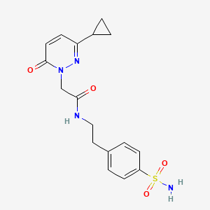 molecular formula C17H20N4O4S B2584652 2-(3-cyclopropyl-6-oxopyridazin-1(6H)-yl)-N-(4-sulfamoylphenethyl)acetamide CAS No. 2034535-39-0