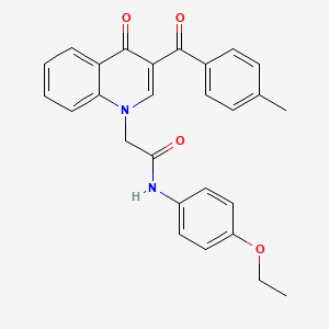molecular formula C27H24N2O4 B2584657 N-(4-ethoxyphenyl)-2-(3-(4-methylbenzoyl)-4-oxoquinolin-1(4H)-yl)acetamide CAS No. 897617-80-0