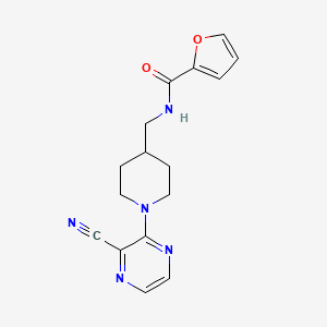 molecular formula C16H17N5O2 B2584658 N-((1-(3-cyanopyrazin-2-yl)piperidin-4-yl)methyl)furan-2-carboxamide CAS No. 1797853-02-1