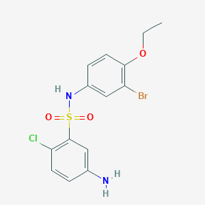 molecular formula C14H14BrClN2O3S B2584660 5-amino-N-(3-bromo-4-ethoxyphenyl)-2-chlorobenzene-1-sulfonamide CAS No. 519152-82-0