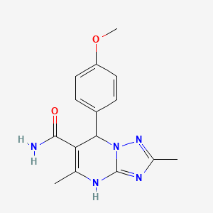 molecular formula C15H17N5O2 B2584662 7-(4-Methoxyphenyl)-2,5-dimethyl-4,7-dihydro-[1,2,4]triazolo[1,5-a]pyrimidine-6-carboxamide CAS No. 899997-59-2