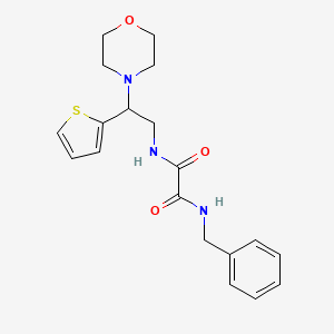 molecular formula C19H23N3O3S B2584666 N1-benzyl-N2-(2-morpholino-2-(thiophen-2-yl)ethyl)oxalamide CAS No. 923140-34-5