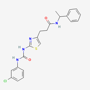3-(2-(3-(3-chlorophenyl)ureido)thiazol-4-yl)-N-(1-phenylethyl)propanamide