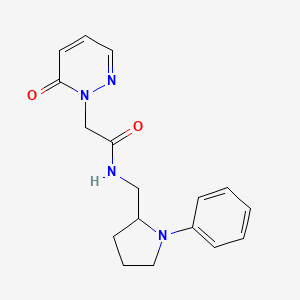 molecular formula C17H20N4O2 B2584685 2-(6-oxopyridazin-1(6H)-yl)-N-((1-phenylpyrrolidin-2-yl)methyl)acetamide CAS No. 1797873-96-1