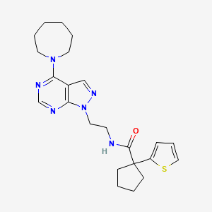 N-(2-(4-(azepan-1-yl)-1H-pyrazolo[3,4-d]pyrimidin-1-yl)ethyl)-1-(thiophen-2-yl)cyclopentanecarboxamide