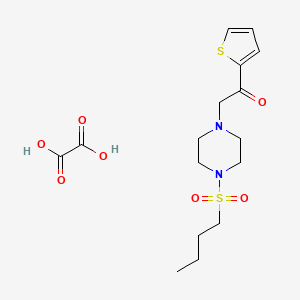 molecular formula C16H24N2O7S2 B2584702 草酸2-(4-(丁磺酰)哌嗪-1-基)-1-(噻吩-2-基)乙酮 CAS No. 1351642-26-6