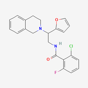 2-chloro-N-(2-(3,4-dihydroisoquinolin-2(1H)-yl)-2-(furan-2-yl)ethyl)-6-fluorobenzamide