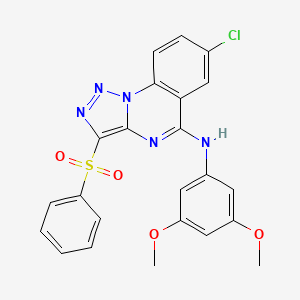 molecular formula C23H18ClN5O4S B2584710 7-chloro-N-(3,5-dimethoxyphenyl)-3-(phenylsulfonyl)-[1,2,3]triazolo[1,5-a]quinazolin-5-amine CAS No. 904578-73-0