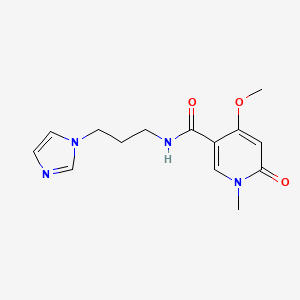 N-(3-(1H-imidazol-1-yl)propyl)-4-methoxy-1-methyl-6-oxo-1,6-dihydropyridine-3-carboxamide